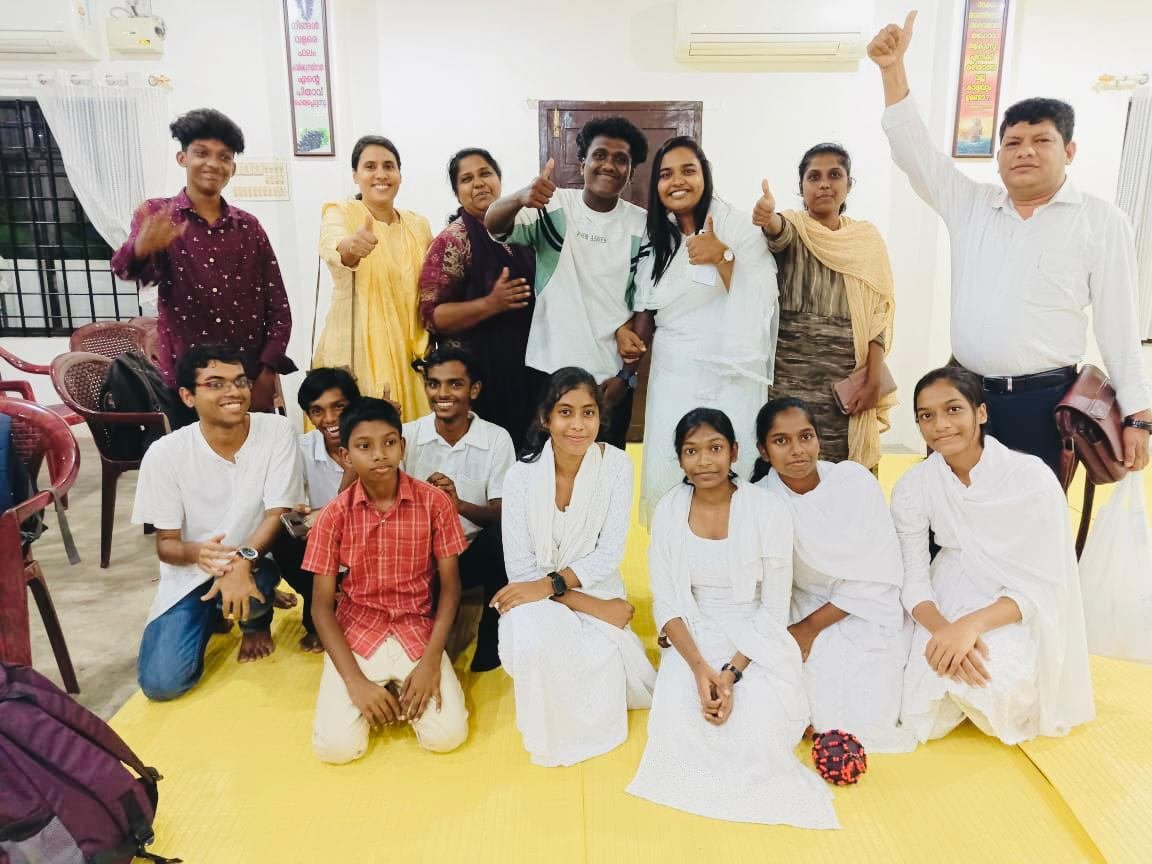 Young people after the service