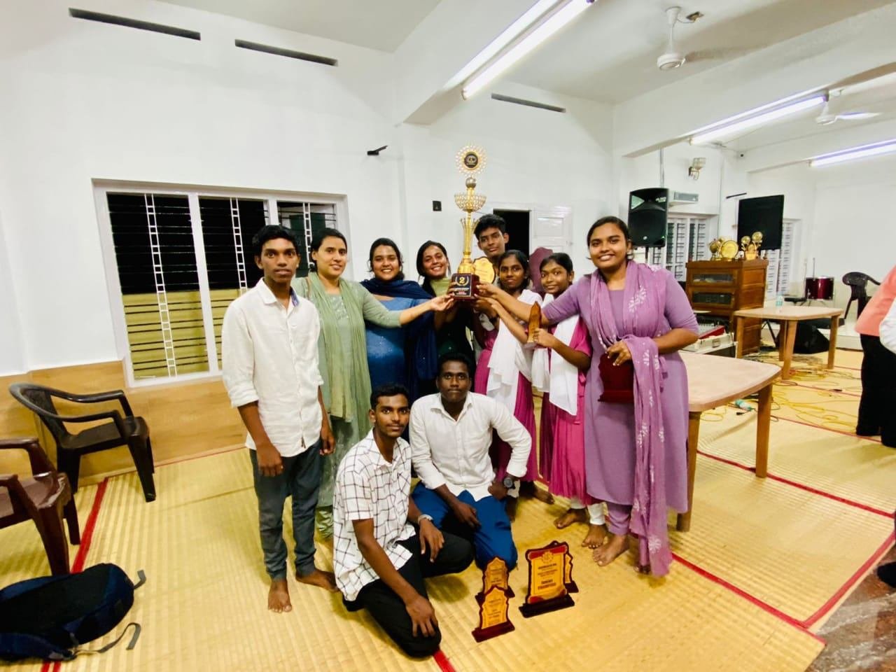 The youth team with their trophy